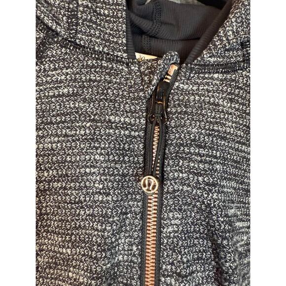 Lululemon Womens Daily Practice Jacket Black White Thumbhole Athleisure - Sz 10 - Picture 8 of 9